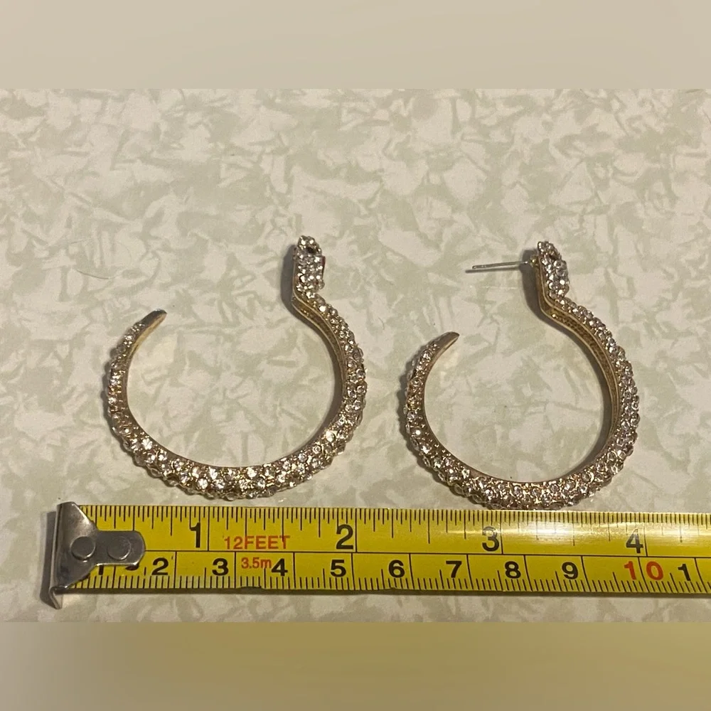 Damaged Snake Rhinestone Earrings for Parts, Repairs or Crafts 💎